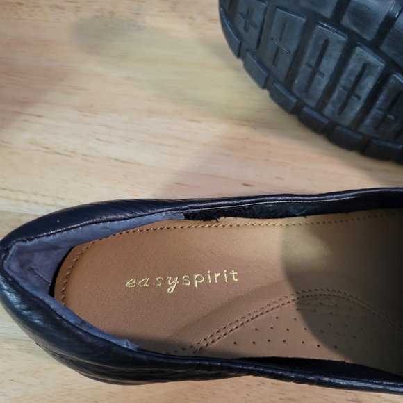 Easy Spirit Shoes Nwt Easy Spirit Abide Leather Casual Flats In Black Size 65 M Poshmark